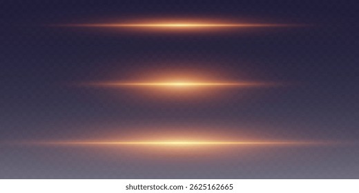 Set of flashes and neon light effects. Laser blast lines.