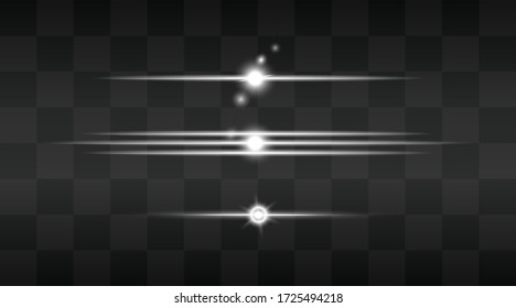 Set of flashes, star burst and sparkles on transparent background. golden glowing effect with light rays. Vector illustration.