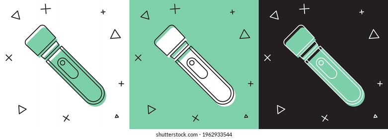 Setzen Sie das Leuchtsymbol einzeln auf weißem und grünem, schwarzem Hintergrund.  Vektorgrafik