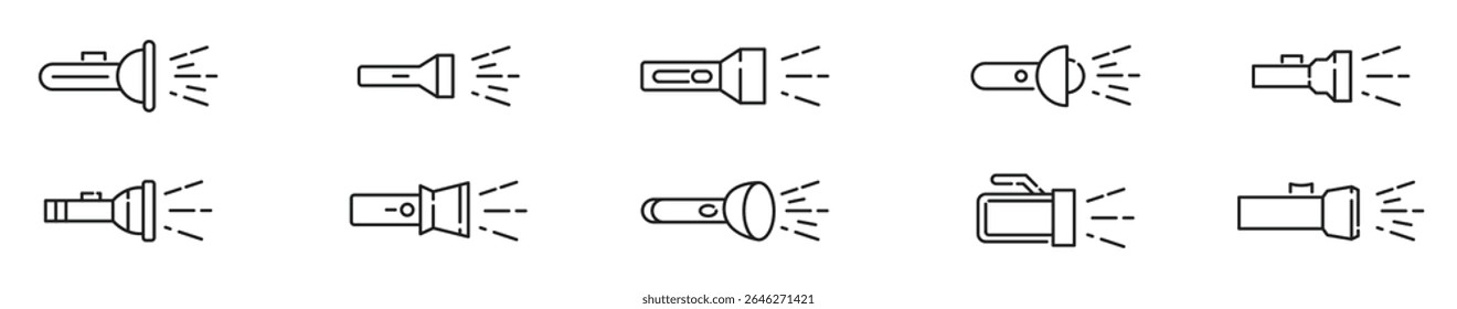 Set of flashlight vector illustration