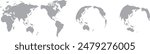 Set of Flat and 3D World Maps in Vector