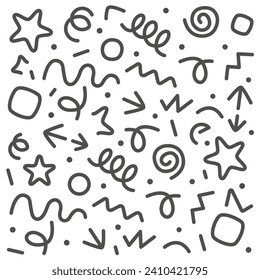 Set of flat abstract backgrounds. Straight and curved lines indicate a certain direction, springs, symbols. EPS 10.