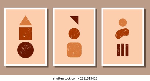 Set of flat abstract boho shapes