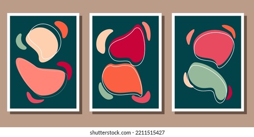 Conjunto de formas de boho abstractas planas