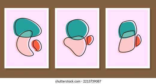 Set of flat abstract boho shapes