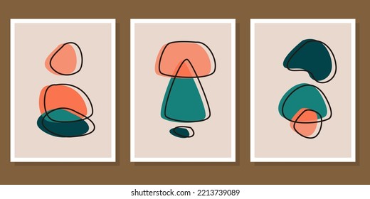 Set of flat abstract boho shapes