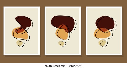 Set of flat abstract boho shapes