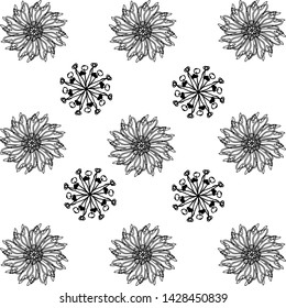 Set of flat abstract floral icons in silhouette isolated on white.Cute illustrations for stickers,labels,tags,scrapbooking.Could be used as  wallpaper,textile,wrapping paper or background.Hand Drawn