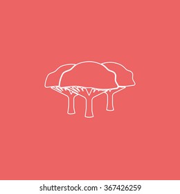 Set of flat African trees. Natural illustration.