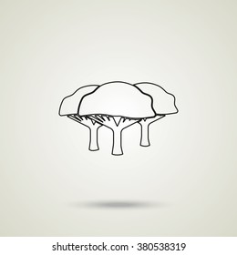 Set of flat African trees. Natural illustration.