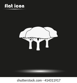 Set of flat African trees. Natural illustration.