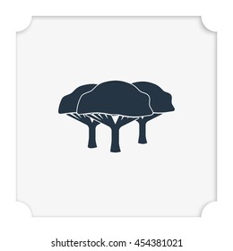 Set of flat African trees. Natural illustration.