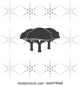 Set of flat African trees. Natural illustration.