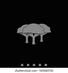 Set of flat African trees. Natural illustration.