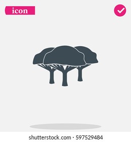 Set of flat African trees. Natural illustration.