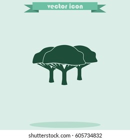 Set of flat African trees. Natural illustration.