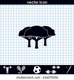Set of flat African trees. Natural illustration.