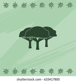 Set of flat African trees. Natural illustration.