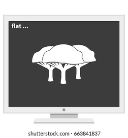 Set of flat African trees. Natural illustration.