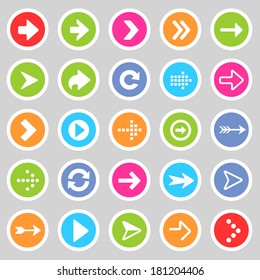 Set of flat arrow icons.