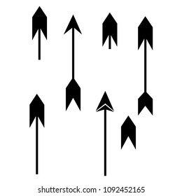 set of flat arrow sign icon logotype symbol.black color.flat design.isolated background