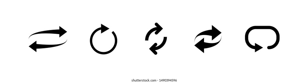 Set of flat arrows repeater vector with isolated on white background. 