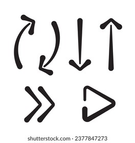 Set flat arrows sign icon vector illustration. Collections for web design, interface and more.