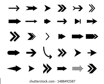 Set flat arrows vector with isolated on white background.