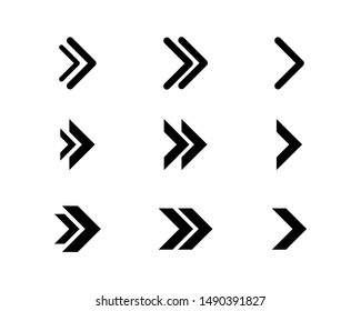 Set flat arrows vector with isolated on white background. Collections for web design, interface and more.