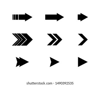 Set flat arrows vector with isolated on white background. Collections for web design, interface and more.