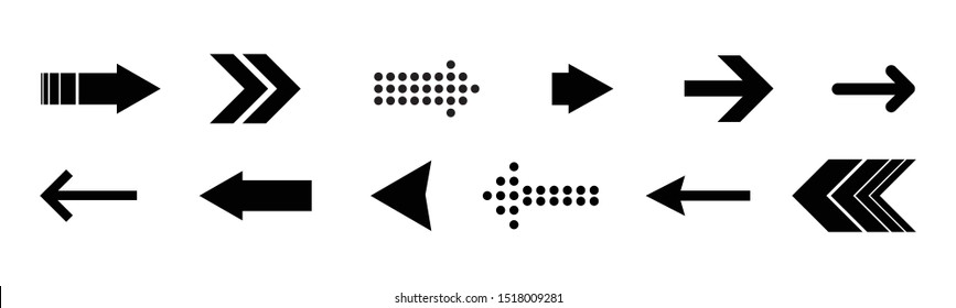 Set flat arrows vector with isolated on white background. Collections for web design, interface and more.