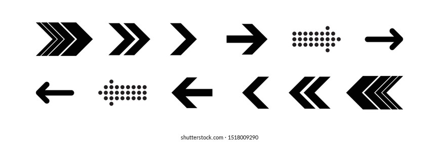 Set flat arrows vector with isolated on white background. Collections for web design, interface and more.