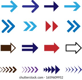 Set flat arrows vector with isolated on white background. Collections for web design, interface and more.