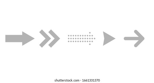 Set flat arrows vector with isolated on white background. Collections for web design, interface and more.