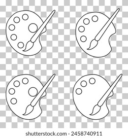 Conjunto de pinturas de paleta de herramientas de arte plano color, Ilustración vectorial gráfica de Diseño web de artista .