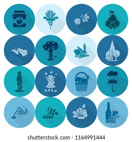 Set of Flat Autumn Icons. Simple and Minimalistic Style. Vector