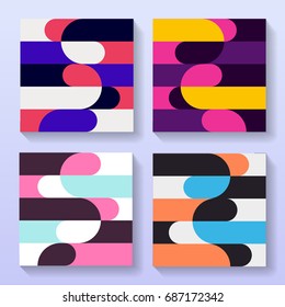 Set of flat backgrounds.  Applicable for Placards, Brochures, Booklets, Covers, Flayers, Banners vector design.