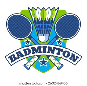Set flat badminton logo turnament