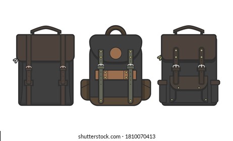 Set of Flat bag icon design 