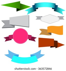 set of flat banners for web design