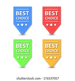 Set of Flat Best Choice Labels. Vector illustration Eps 10