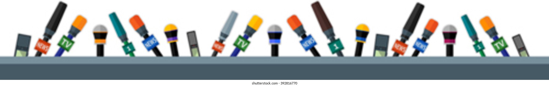 Set of flat border with microphones and dictaphones. Eps 10