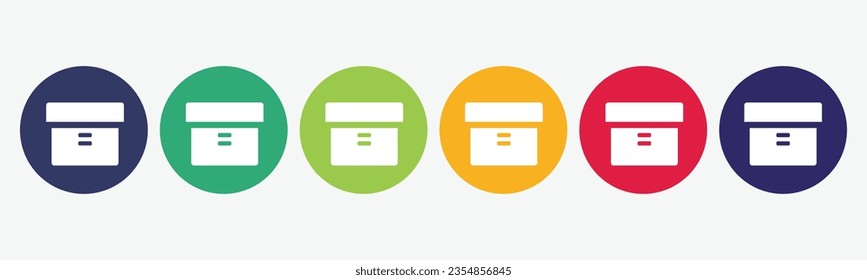 Set of flat box icon.