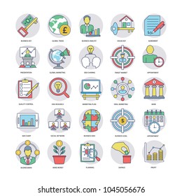 
A Set Of Flat Business Icons 
