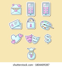  Set of flat business icons