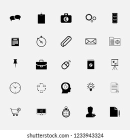 Set of flat business and office icons. Vector Illustration, EPS10.