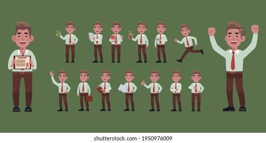 Grupo de personas de negocios llanas con diferentes poses