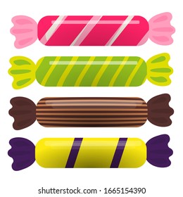 Set of flat candy sweets. Vector illustration