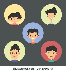 Set of Flat Character Avatar Collection
