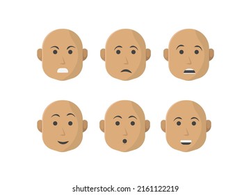 Set flat character face expressions
